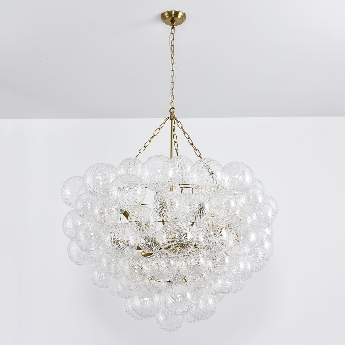 Bubble Spiral Glass Sphere Chandelier