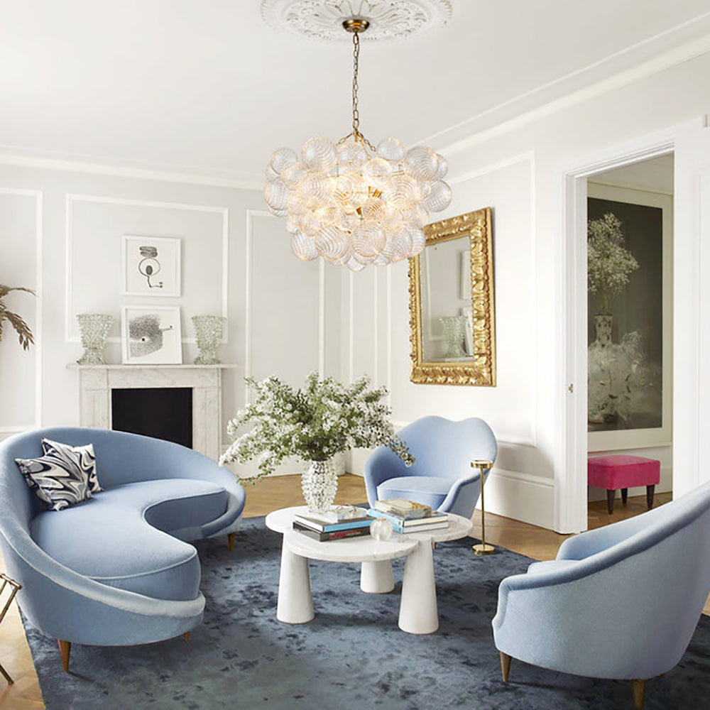 Bubble Spiral Glass Sphere Chandelier