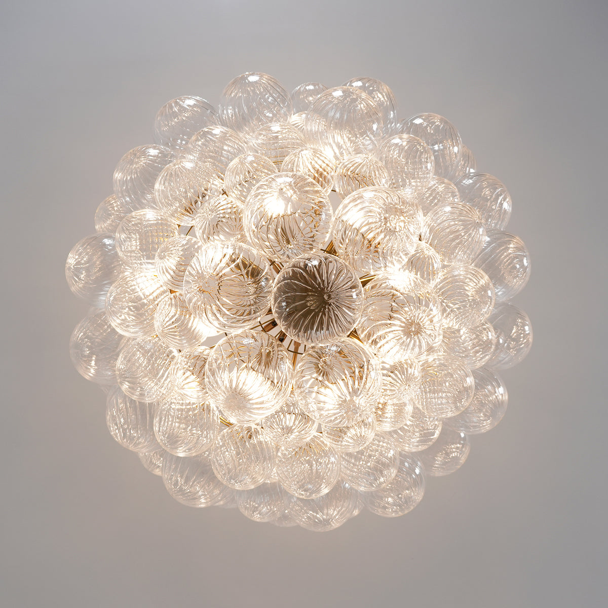 Bubble Spiral Glass Sphere Chandelier
