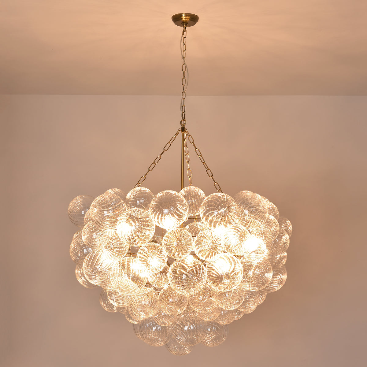 Bubble Spiral Glass Sphere Chandelier