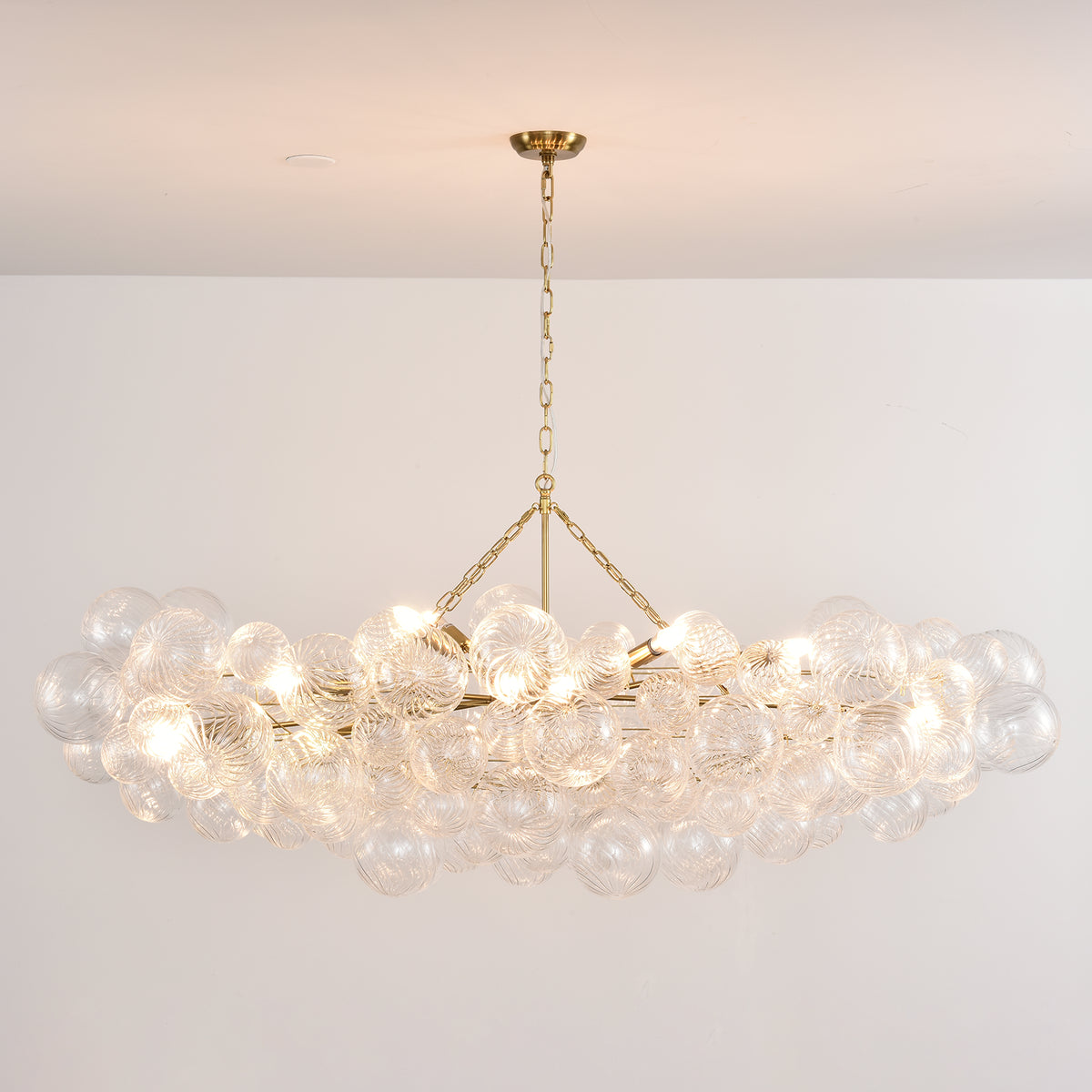 Bubble Spiral Glass Sphere Chandelier