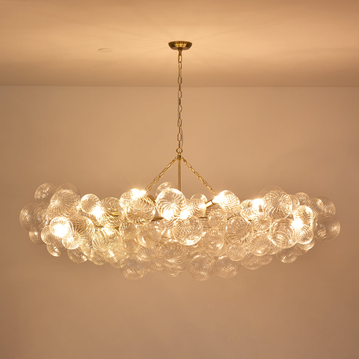 Bubble Spiral Glass Sphere Chandelier