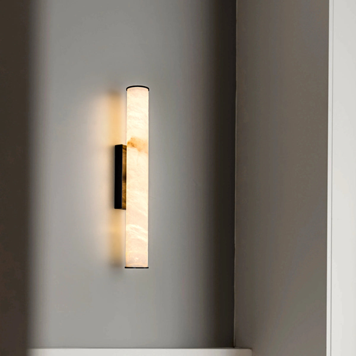 Callisto Cylindrical Alabaster Wall Lamp