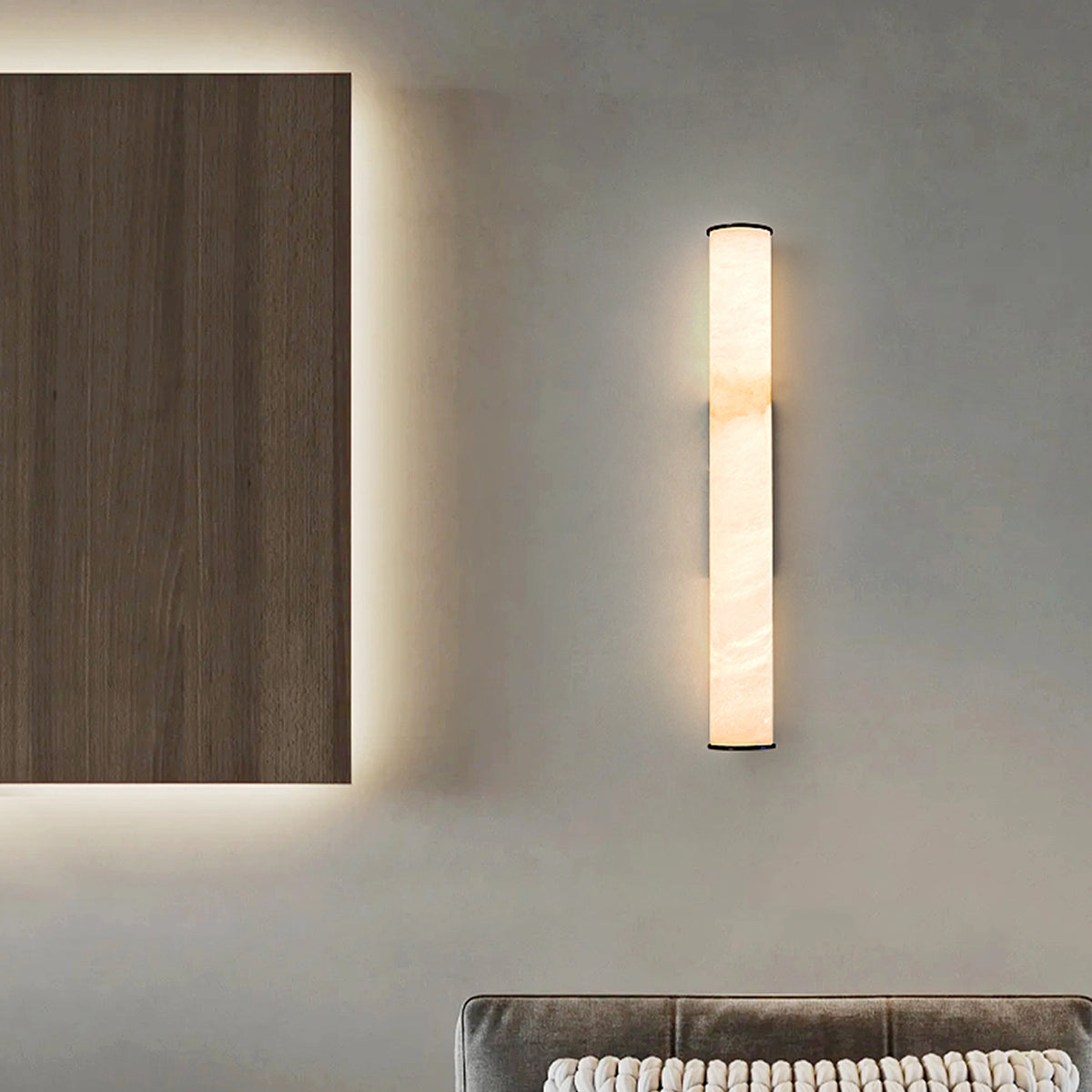 Callisto Cylindrical Alabaster Wall Lamp