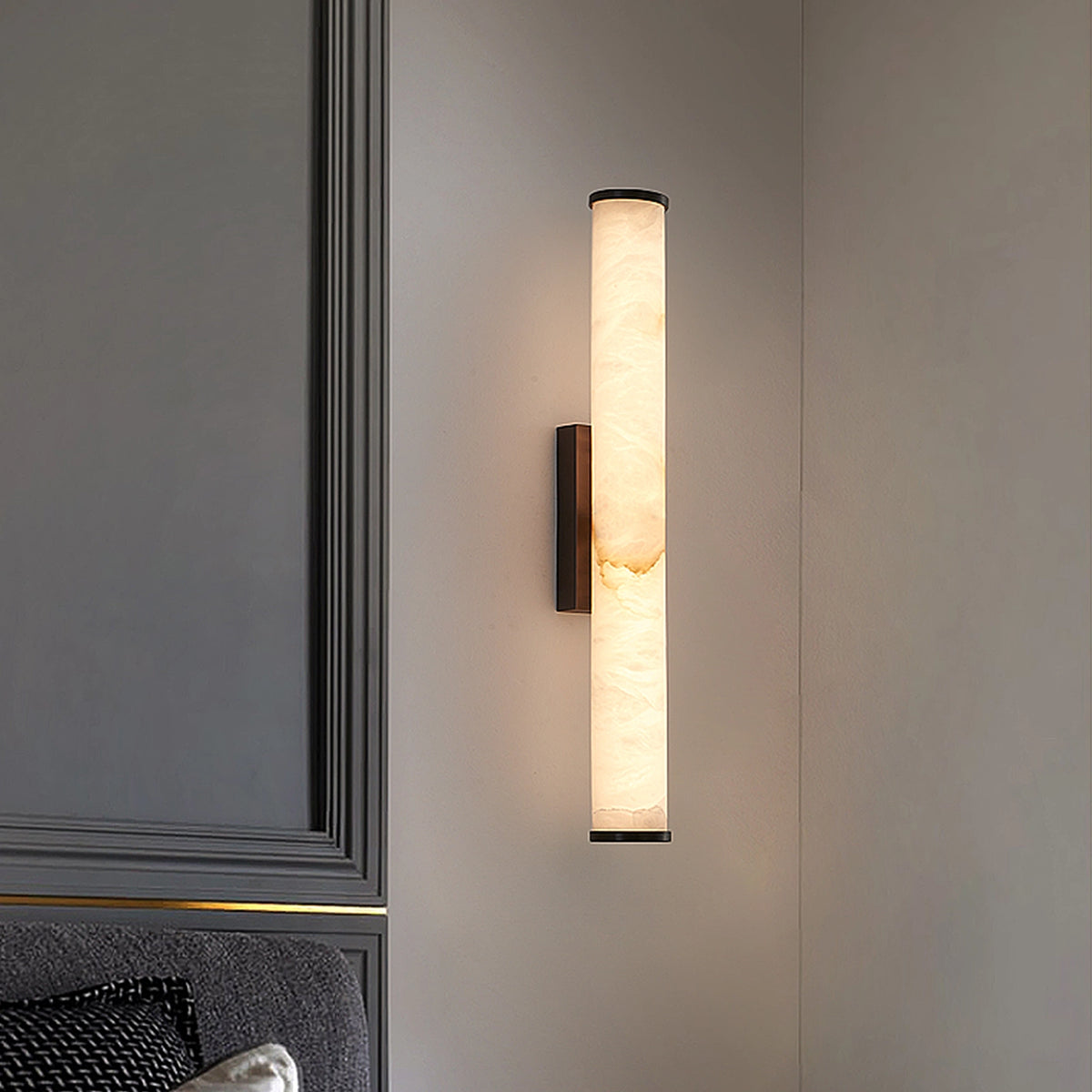 Callisto Cylindrical Alabaster Wall Lamp