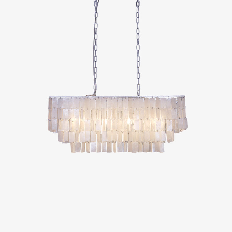 Capiz Rectangle Layering Chandelier