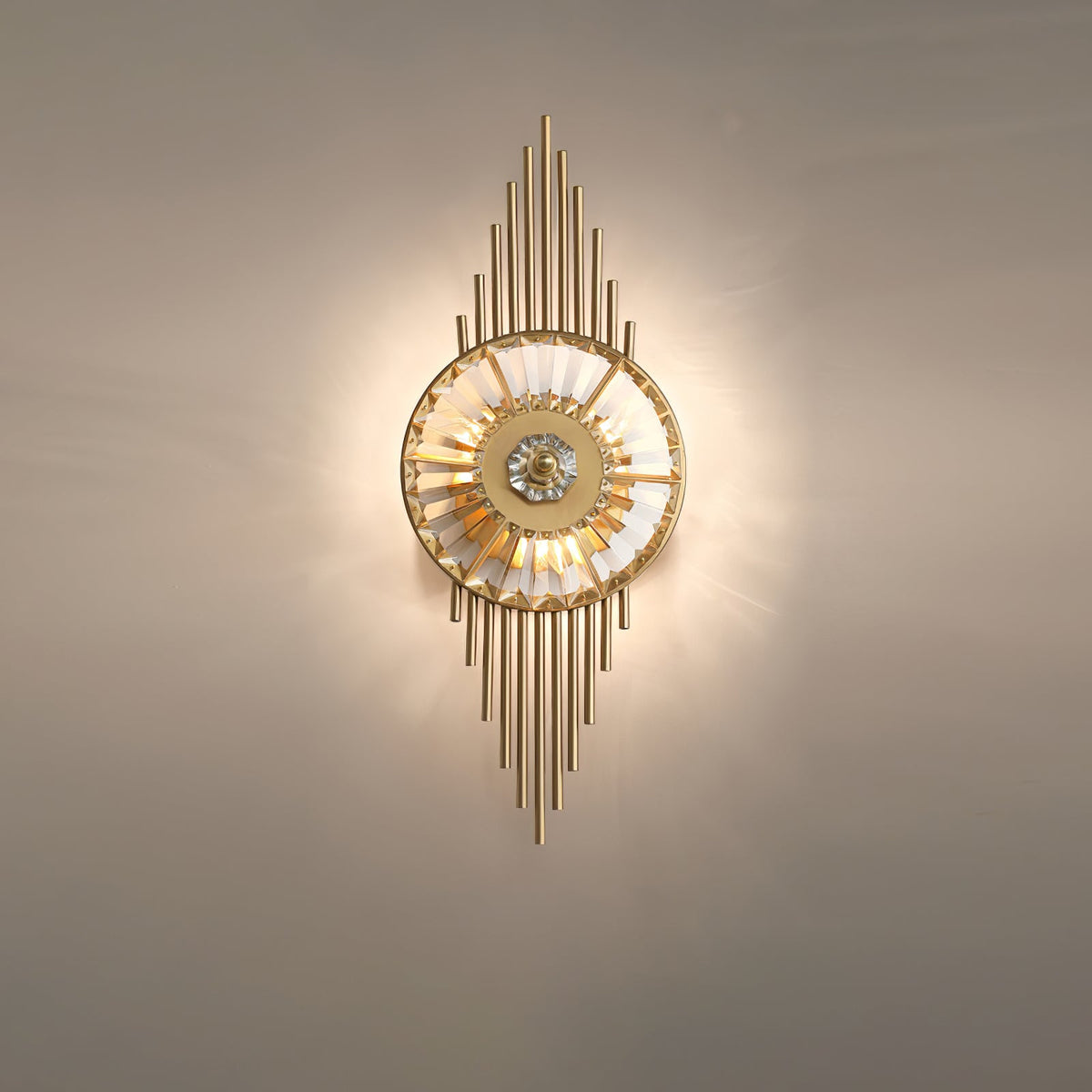 Crystal Gear Gold Wall Light