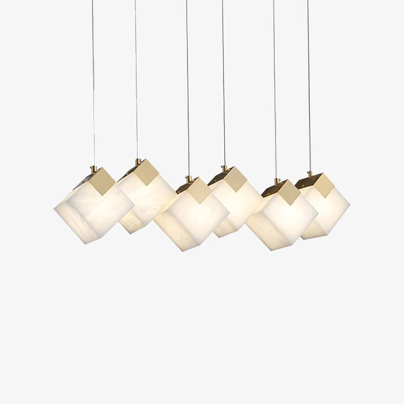 Cube Cluster Alabaster Pendant Light