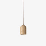 Cylindrical Half Orb Travertine Pendant Light