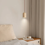 Cylindrical Half Orb Travertine Pendant Light