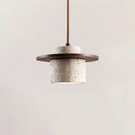 Elegant Textured Cylindra Stone Pendant Lamp