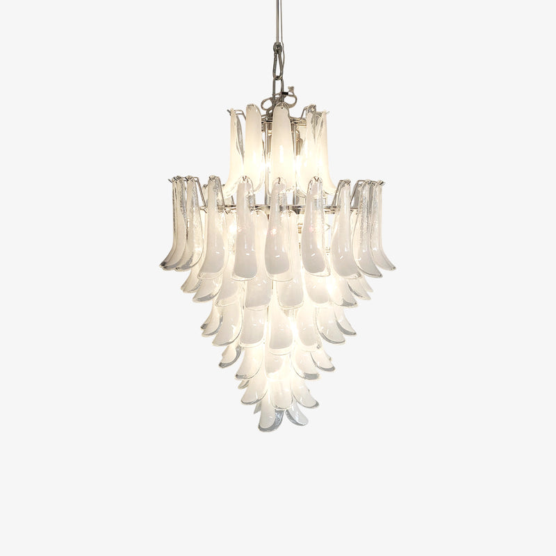 Elongated Murano hand-blown glass chandelier