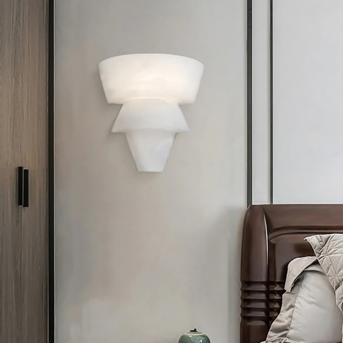 Geometric Alabaster Wall Light