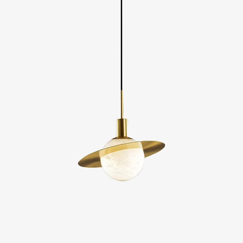 Gold - Ringed Marble Sphere Lamp