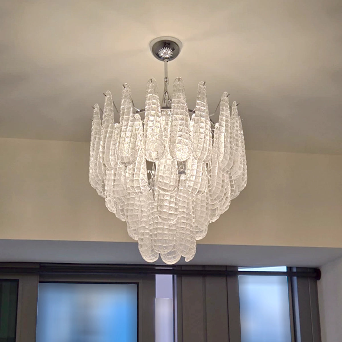 Grid Glass Waterfall Chandelier