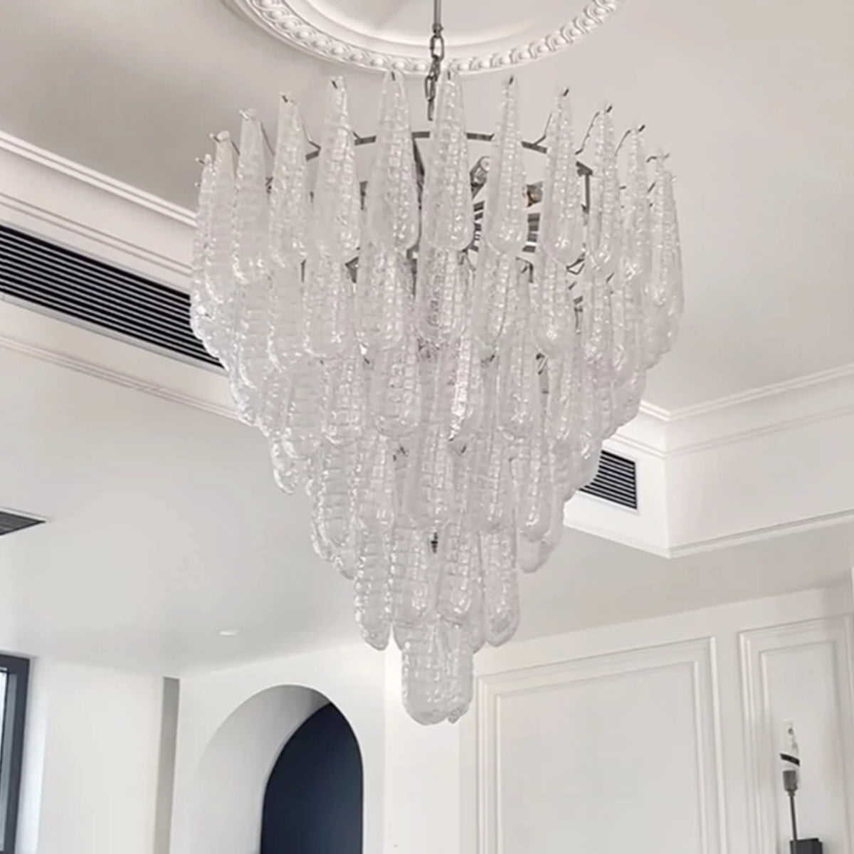 Grid Glass Waterfall Chandelier