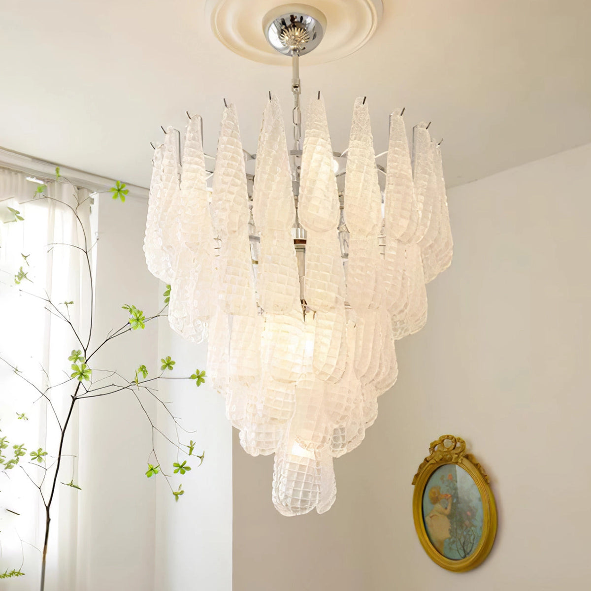 Grid Glass Waterfall Chandelier