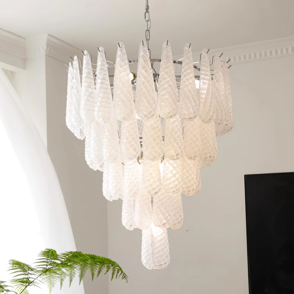 Grid Glass Waterfall Chandelier