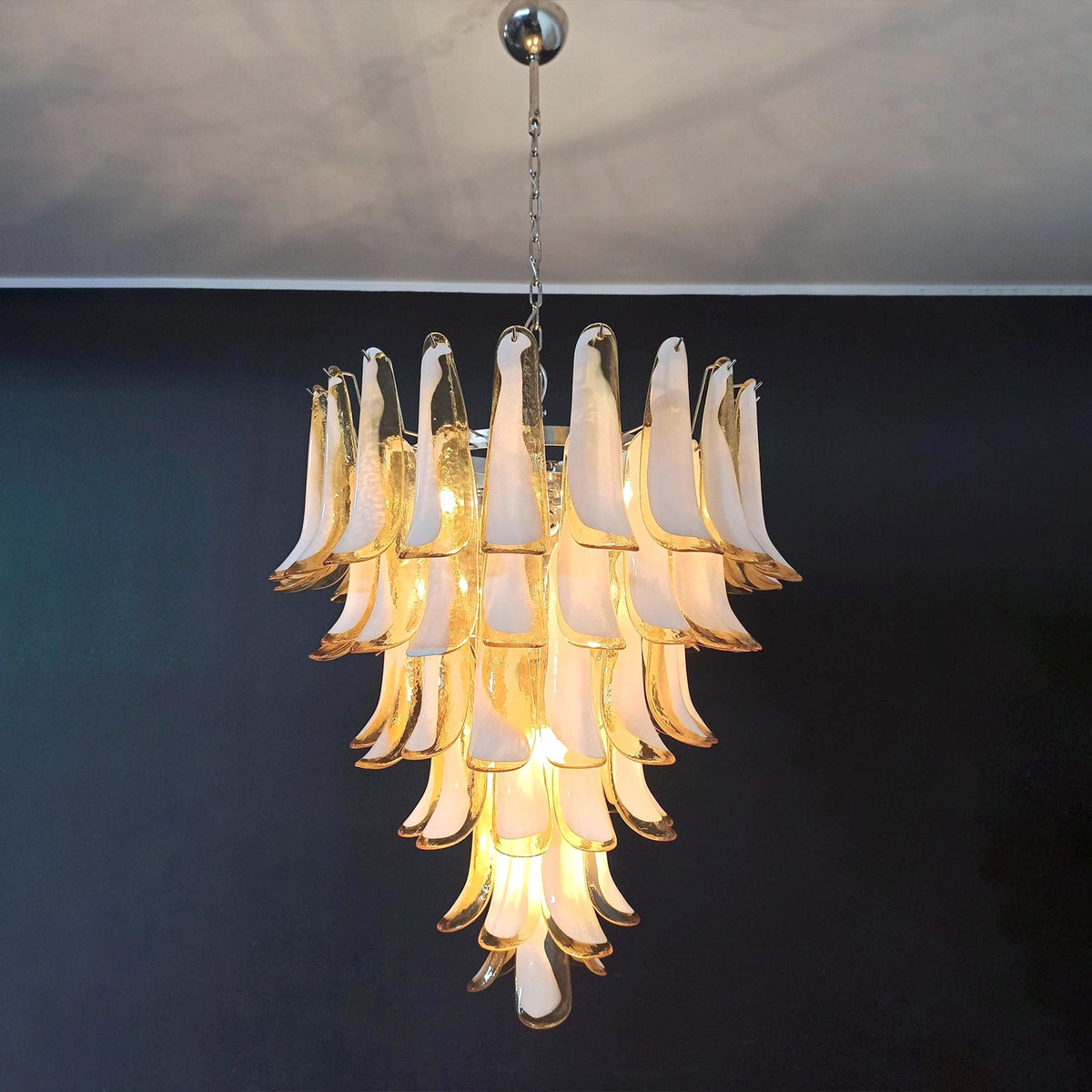 Honey Colored Murano Petal Chandelier
