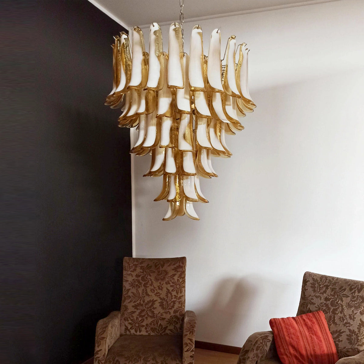 Honey Colored Murano Petal Chandelier
