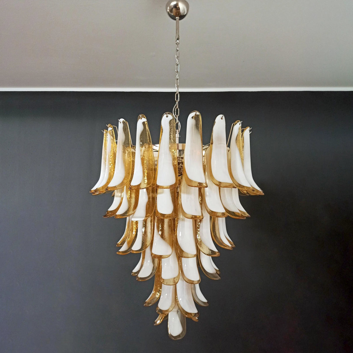 Honey Colored Murano Petal Chandelier