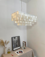 Capiz Rectangle Layering Chandelier