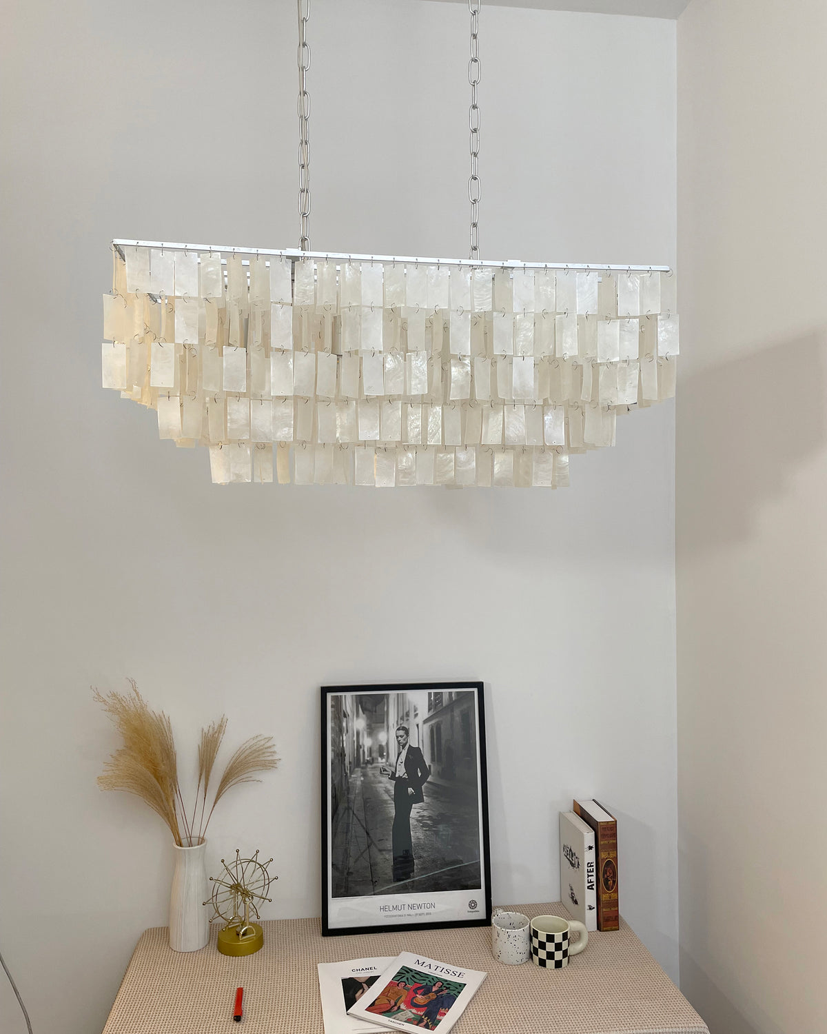 Capiz Rectangle Layering Chandelier