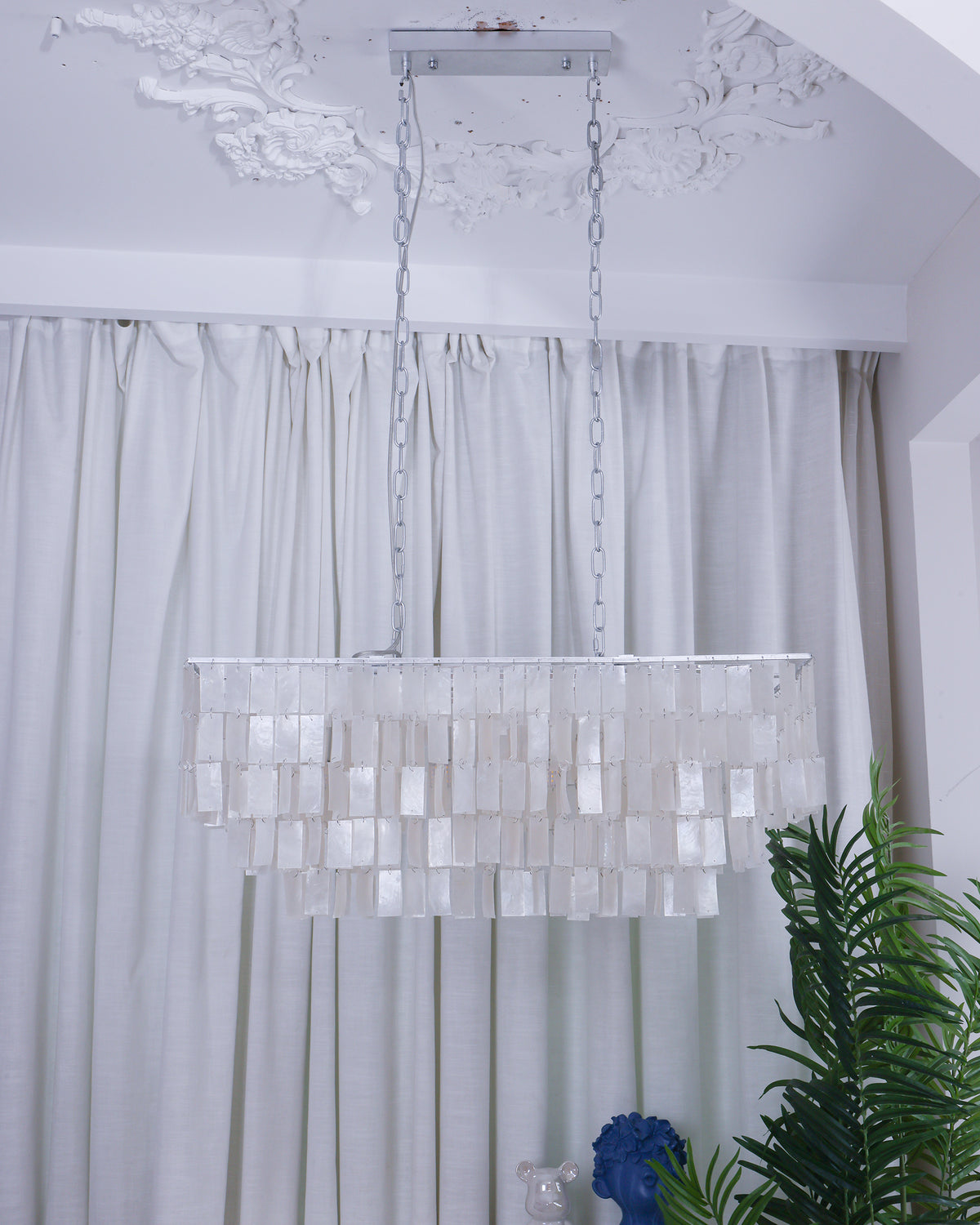 Capiz Rectangle Layering Chandelier