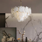 Irregular Alabaster Petal Chandelier