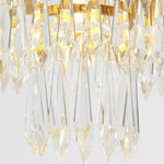 Isambard Crowned Crystal Basket Pendant Light | Cut Crystal and Brass | Macro view of sparkling cut crystal teardrops and prisms | Severn Lighting