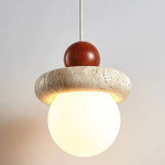 Japanese Wabi Sabi Travertine Round Pendant Light