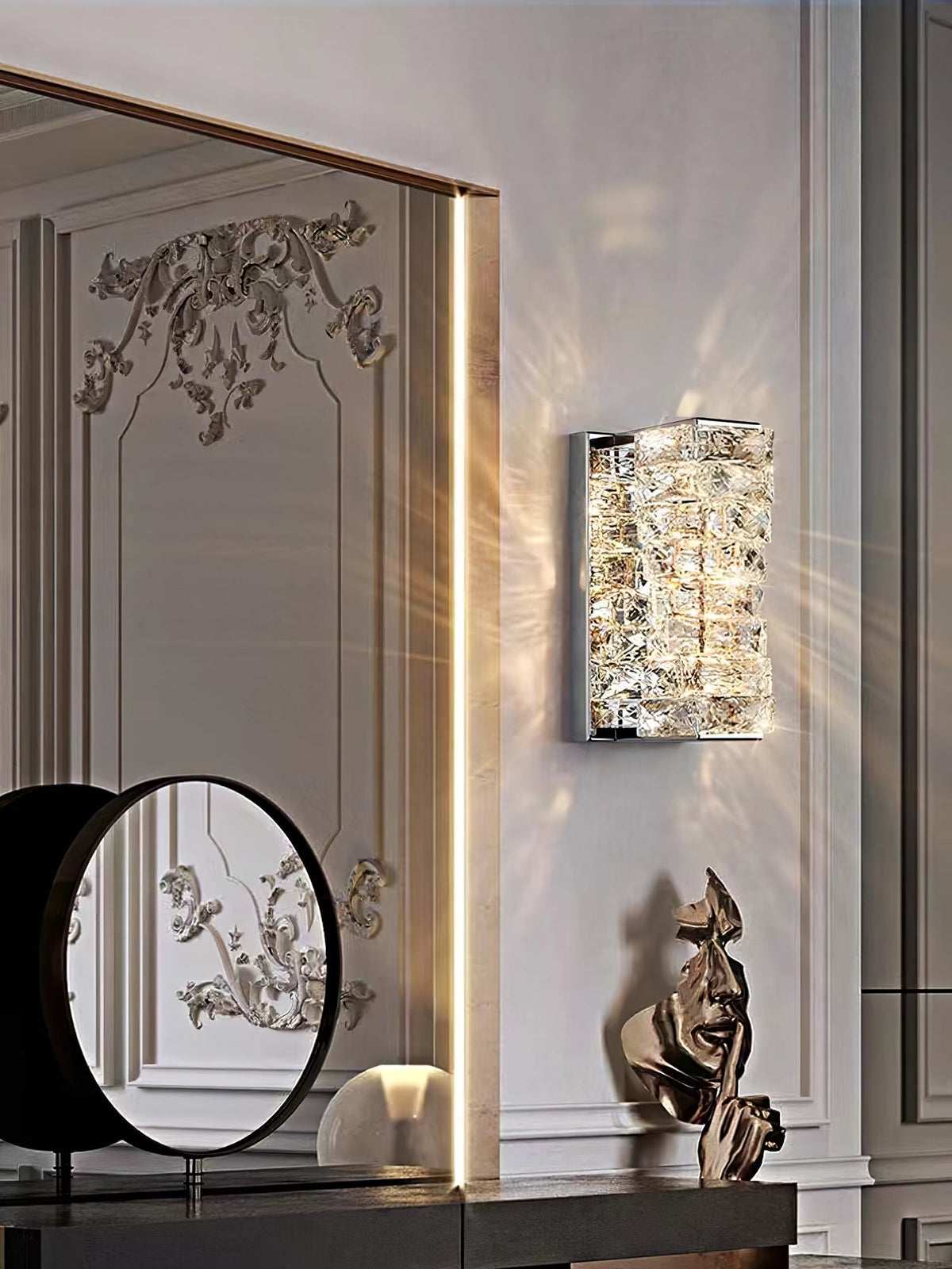 Laminated Crystal Wall Light