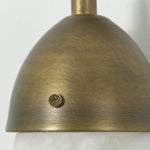 Larmelle Teardrop Sconce | Brushed Brass | Close-up of brass dome cap with knurled set screw | Severn Lighting
