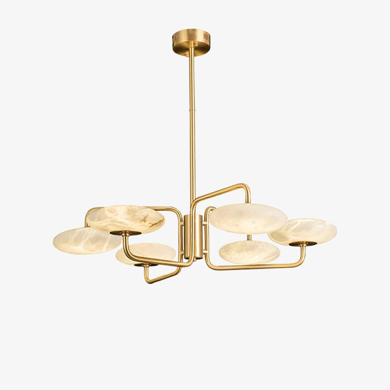 Linked Disc Alabaster Chandelier