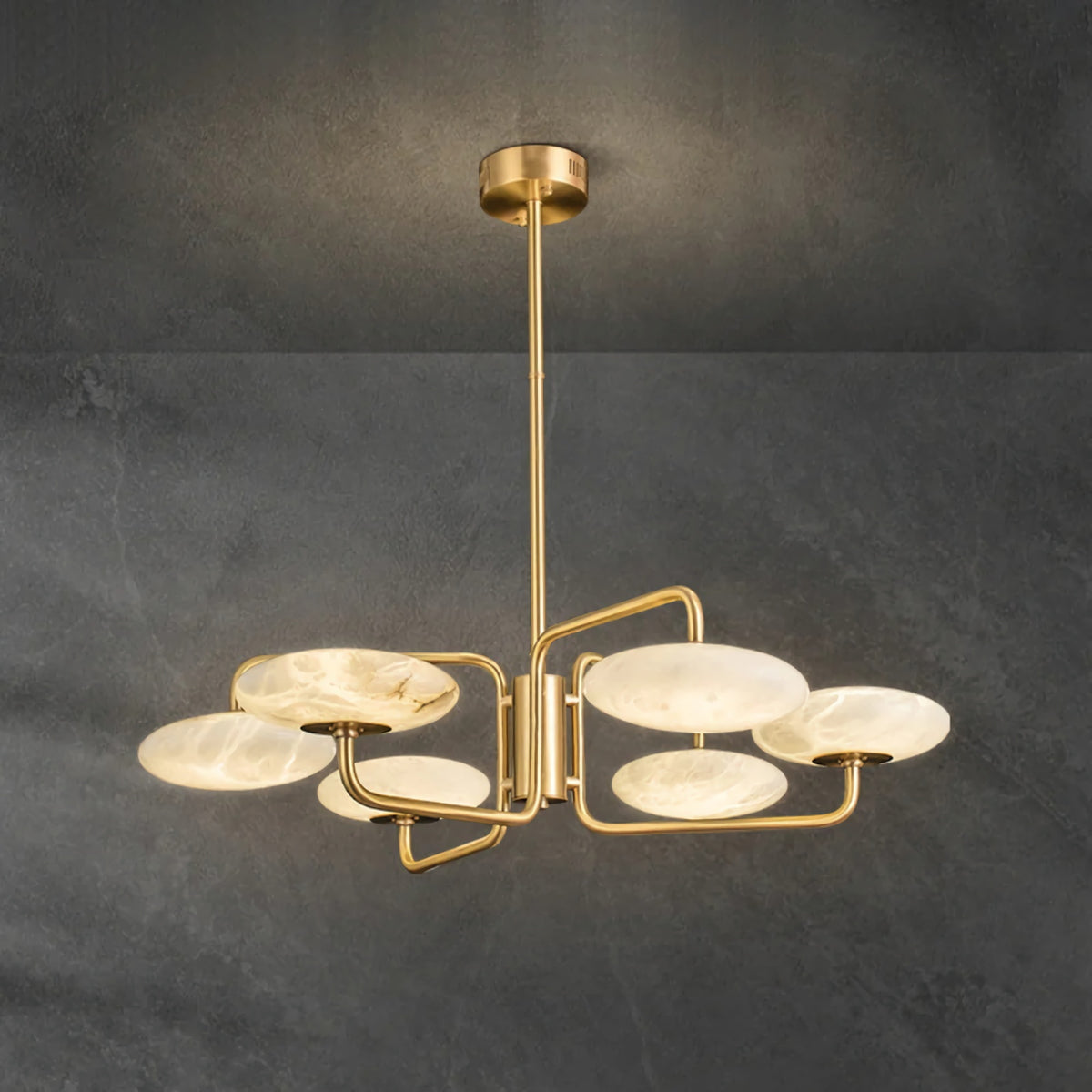 Linked Disc Alabaster Chandelier