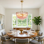 Lisandre Tiered Rose Glass Chandelier