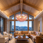 Lisandre Tiered Rose Glass Chandelier
