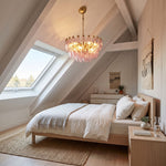 Lisandre Tiered Rose Glass Chandelier