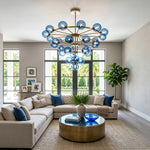 Marisol Aquamarine Glass Bubble Chandelier