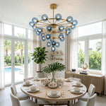 Marisol Aquamarine Glass Bubble Chandelier