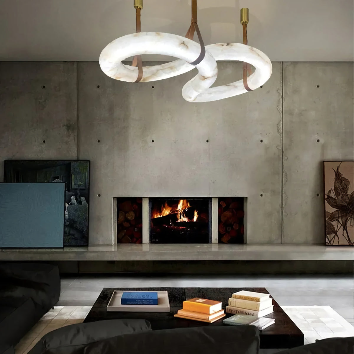 Mobius Ring Alabaster Chandelier