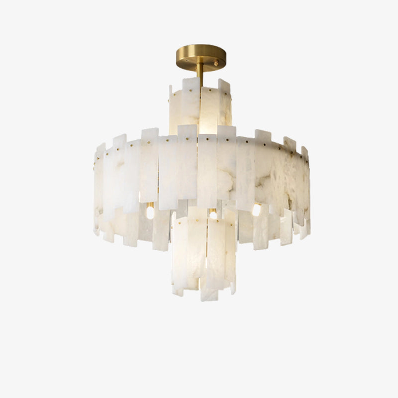 Modern Alabaster  Regina Round Chandelier