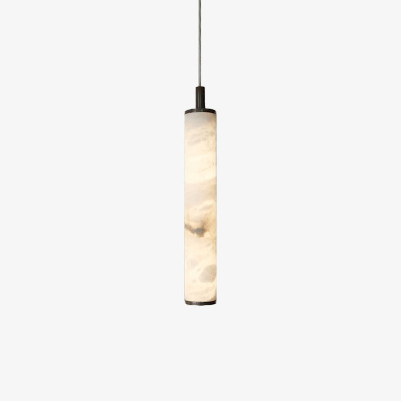 Modern Alabaster Tube Pendant Lamp