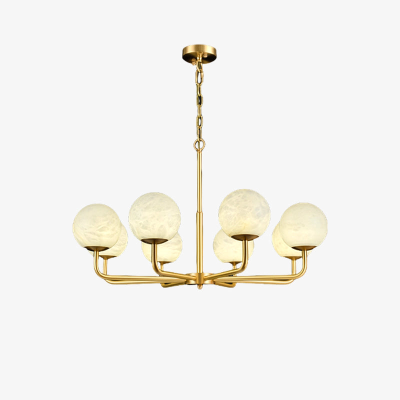 Modern Brass Alabaster Chandelier