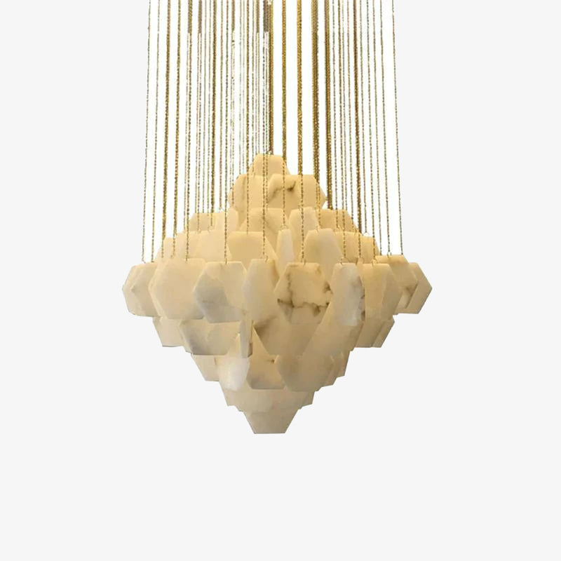 Modern Multi-layered Alabaster Chandelier