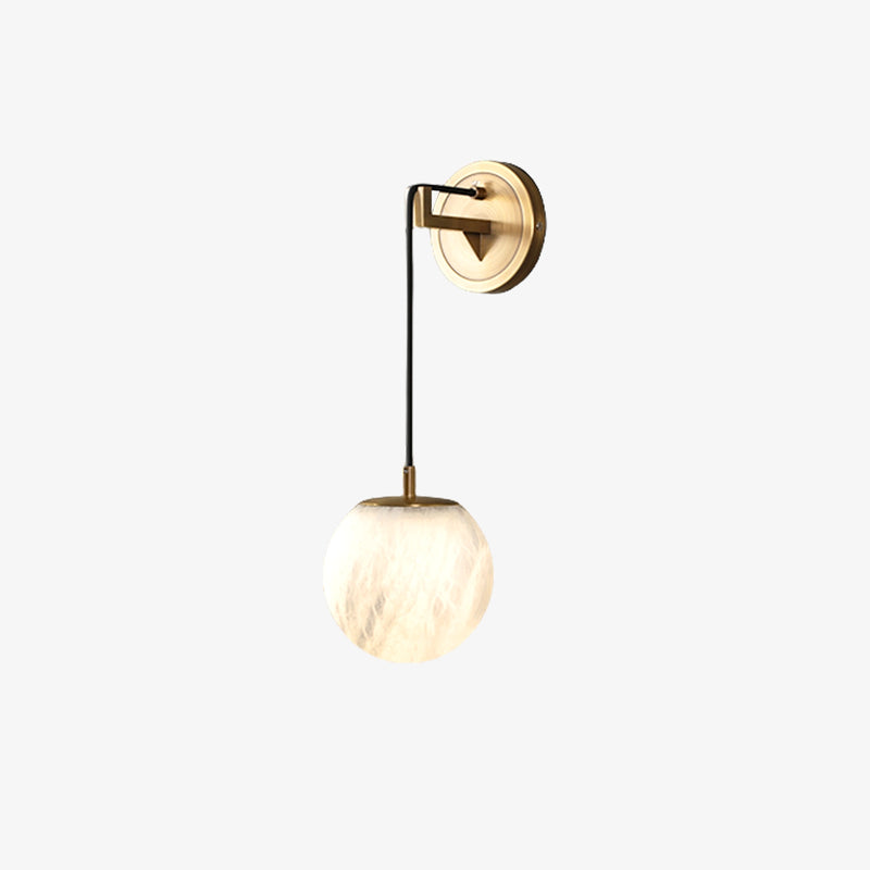 Modern Petra Alabaster Ball Wall Lamp