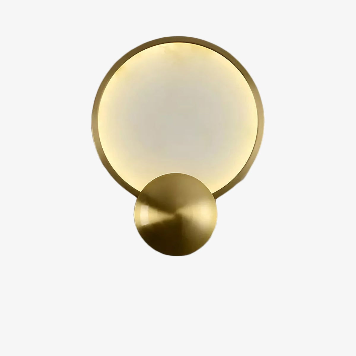 Modern Round Frame Alabaster Wall Light