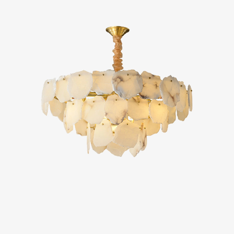 Multi-layer Alabaster Brass Chandelier
