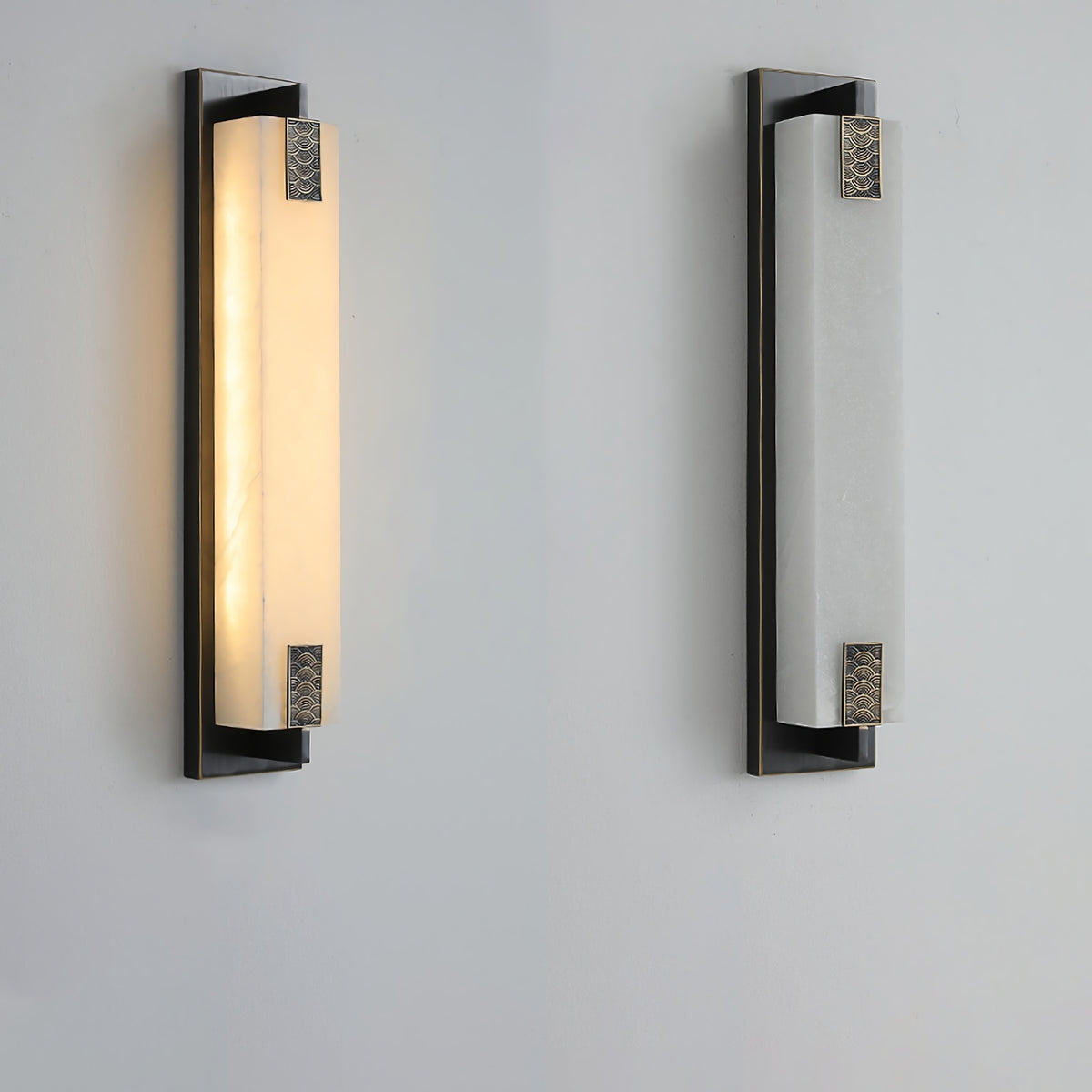 New Chinese Long Strip Alabaster Wall Lamp