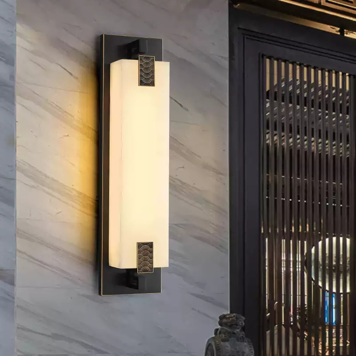 New Chinese Long Strip Alabaster Wall Lamp